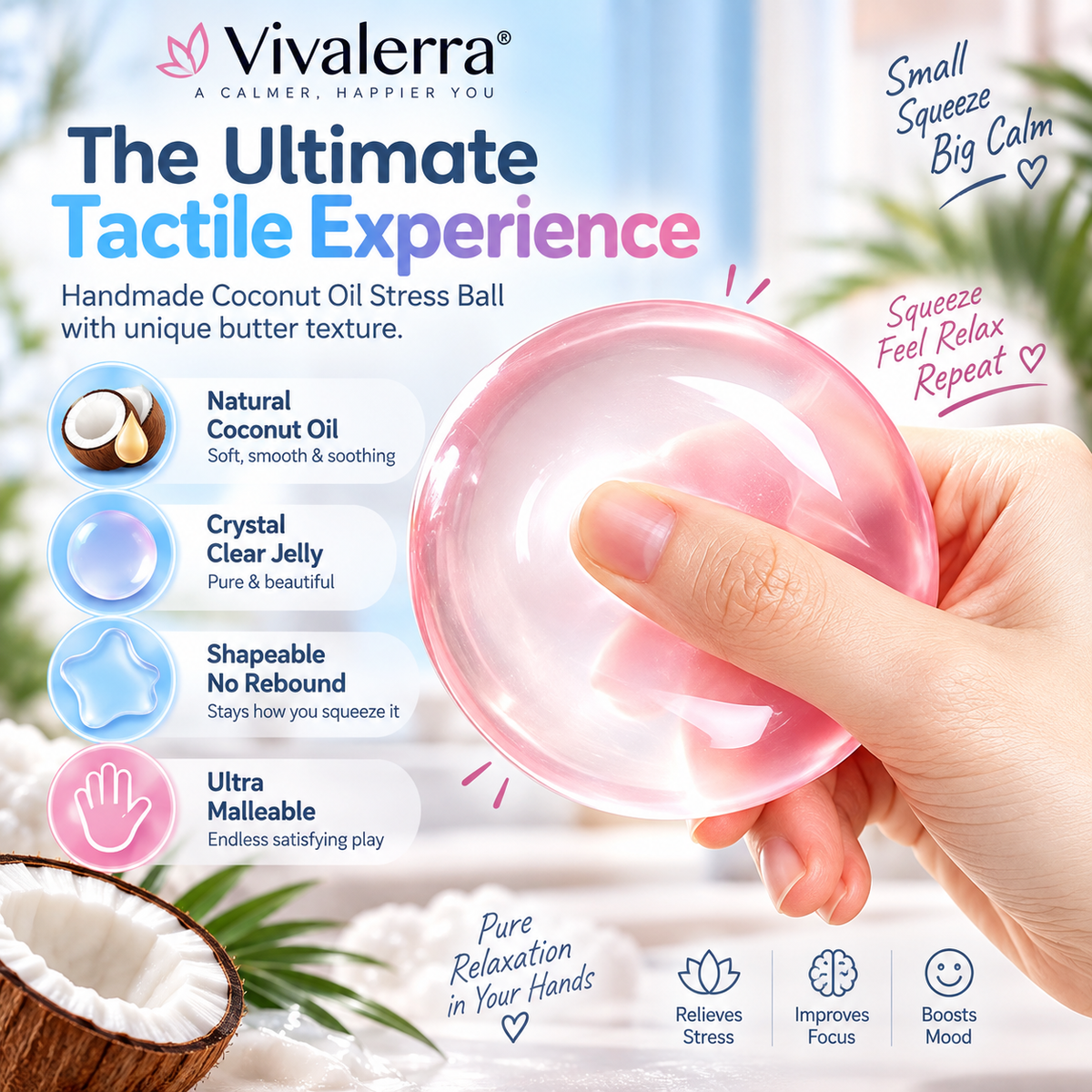 Vivalerra® CalmSquish™ Stress Relief Ball